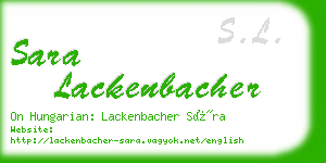 sara lackenbacher business card